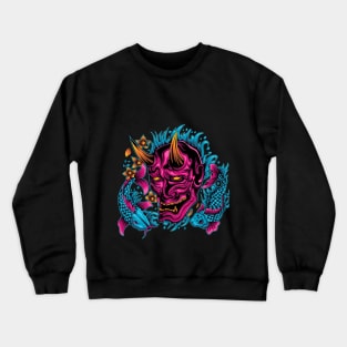 The Hannya mask with koi fish Crewneck Sweatshirt